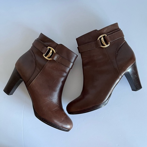 Brown Leather Ankle Boots - Picture 2 of 9